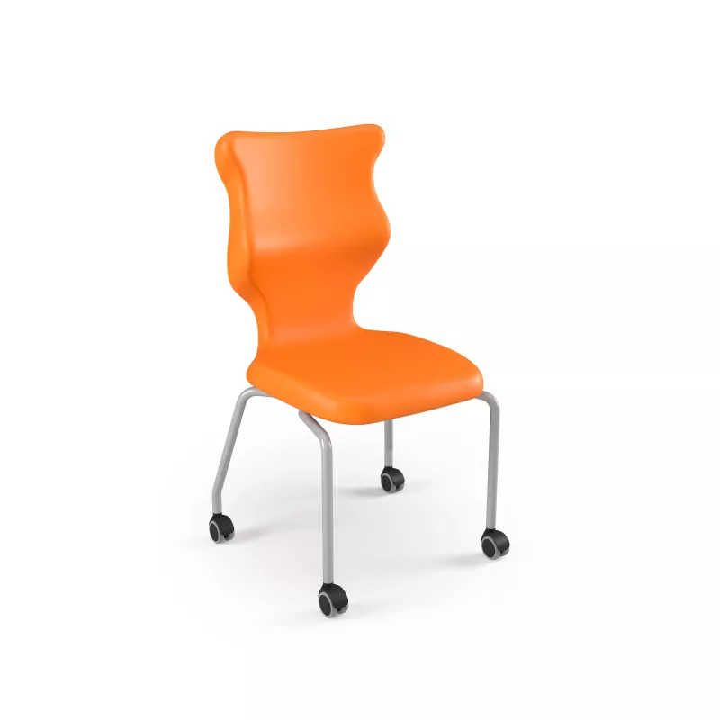 Stuhl, Orange, Kunststoffstuhl, Stuhl mit Rollen, Arbeitstuhl?