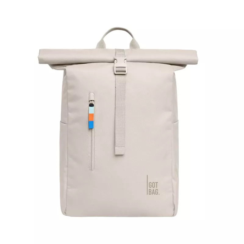 Rucksack, Rolltop, Reißverschluss, Kompakt, Beige