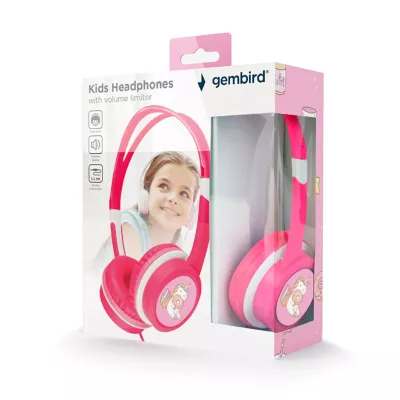Kinderkopfhörer, Kopfhörer, Lautstärkebegrenzung, Pink, Einhorn-Design