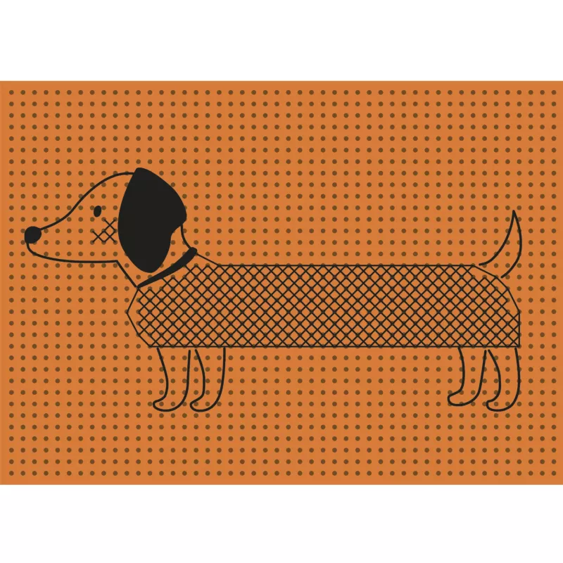 Hund, Dackel?, Illustration, Orangener Hintergrund, Netzoptik