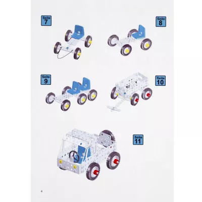 Konstruktionsbausatz, Spielzeugauto, Roboterwagen, Metallbauteile, Gummireifen