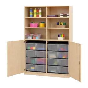 Halbtürenschrank, 16 hohe Boxen - 2 Türenschrank