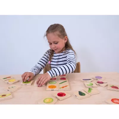 Kinder, Lernspiel, Holztafeln, Obst-Gemüse, Sortierspiel