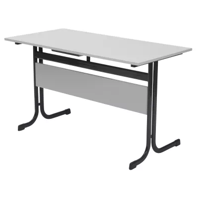 Schreibtisch, Kompakt, Metallgestell, Grau, Schreibtischplatte