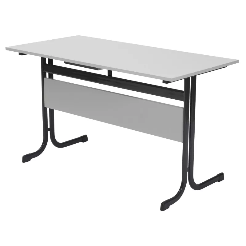 Schreibtisch, Kompakt, Metallgestell, Grau, Schreibtischplatte