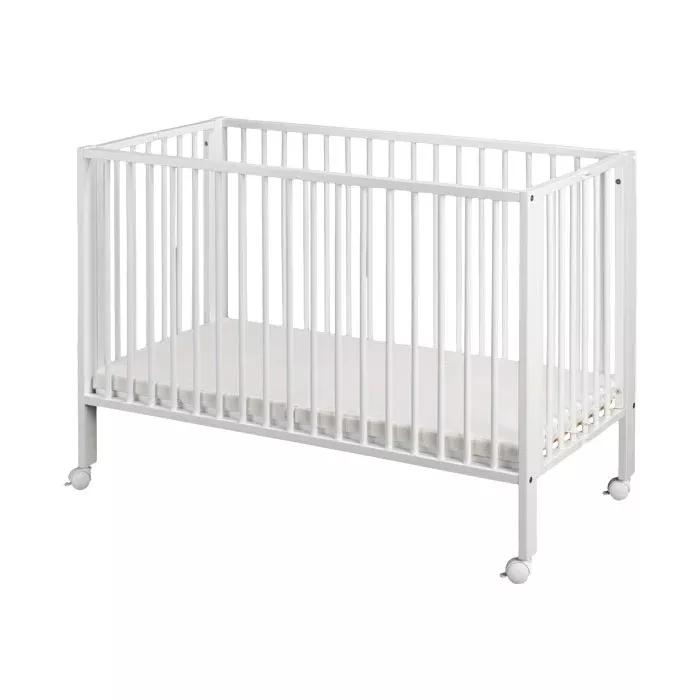 Kinderbett, Beistellbett, weiße Farbe, Gitterbett, Matratzenauflage nicht inkl.