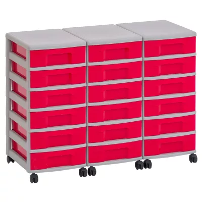 Aufbewahrungsbox, Kastenset, Rollkistensatz, Kunststoffschubladen, Rollen