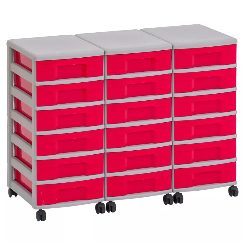 Aufbewahrungsbox, Kastenset, Rollkistensatz, Kunststoffschubladen, Rollen