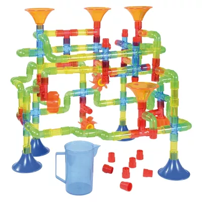 Rohrleitungen, Rohrlabyrinth, Wasser-Spielzeug, Saugfüße, Trichter