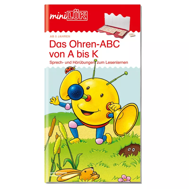 Kinderbuch, ABC Lernbuch, Ohren-ABC, Lesen lernen, Tierfigur Elephant