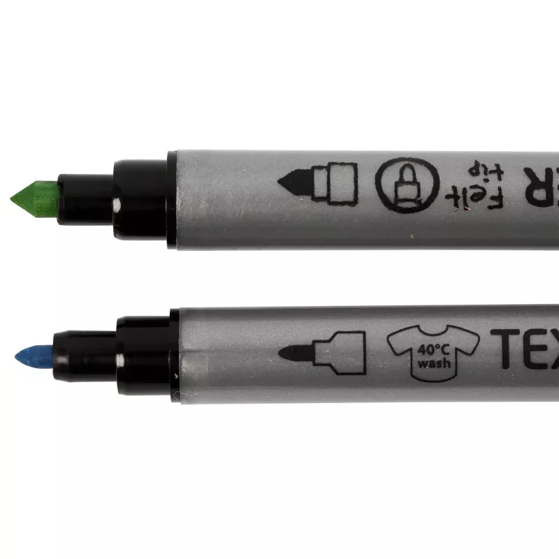 Marker, Dual-tip, Green cap, Blue tip, Waschbar