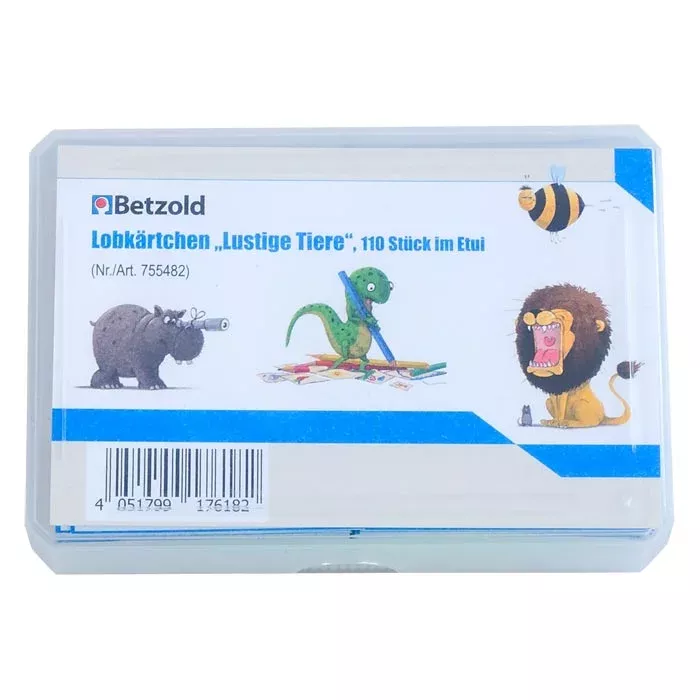 Tierlupkarten, Lustige Tiere, 110 Stück, Etui, Betzold