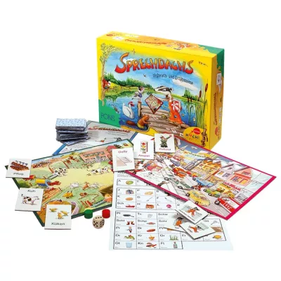 Sprachlernspiel, Wortkarten, Tier/Objektkarten, Brettspiel, Deutschunterricht