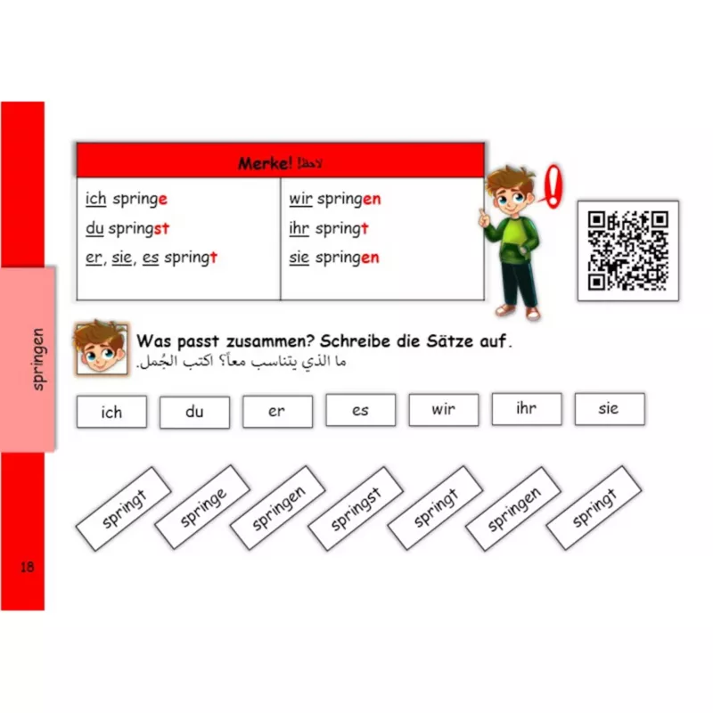 Deutsch, Schülerarbeitsblatt, Sprache, Grammatik, Springen