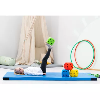 Fitness, Exercise, Yogamatte, Würfelblöcke, Kinder