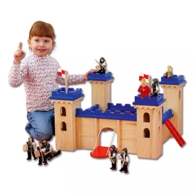 Holzspielzeug, Burgturm, Bausteinspielzeug, Kinderfiguren, Spielset