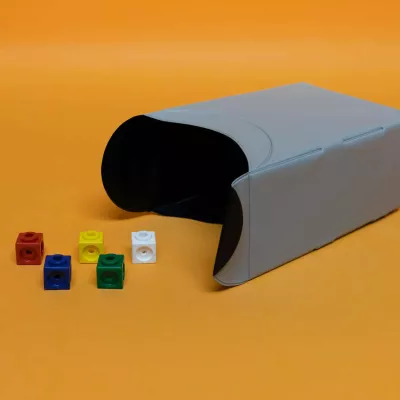 VR-Brille, Kunststoff, Grau, Mini-Blocks, Lego-ähnlich