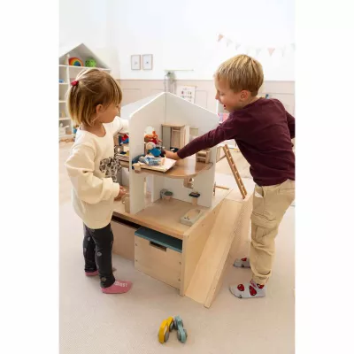 Kleinkinder-Spielzeug, Puppenhaus, Holzspielzeug, Kinderzimmer, Spielküche
