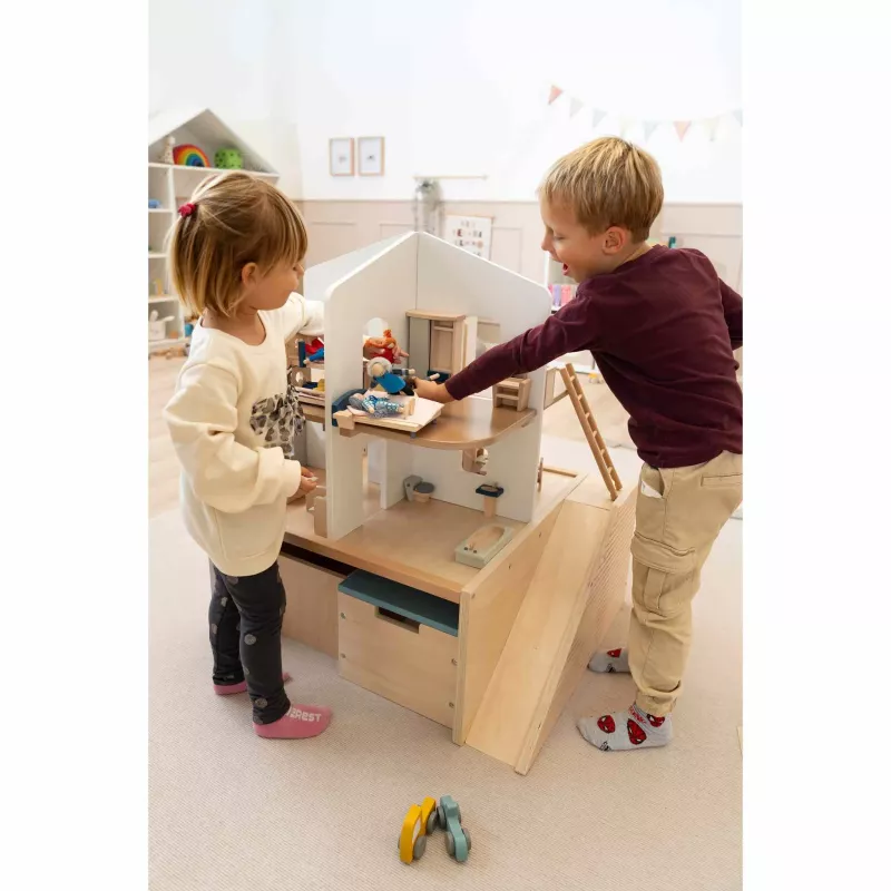 Kleinkinder-Spielzeug, Puppenhaus, Holzspielzeug, Kinderzimmer, Spielküche