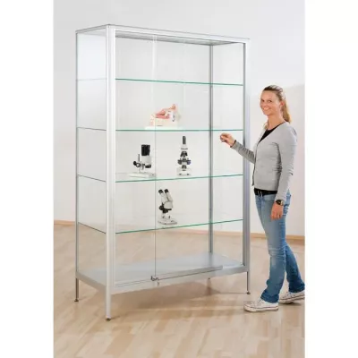Glasvitrine, Ausstellungsvitrine, Regalboden, Aluminiumrahmen, Glass shelves