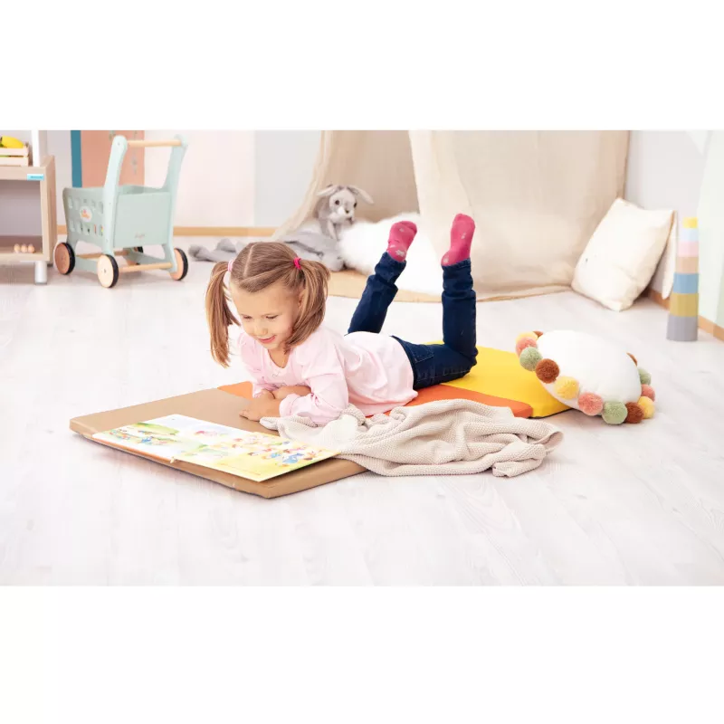 Spielzeugbuch, Kinderzimmer, Puppe, Lesen, Pappe