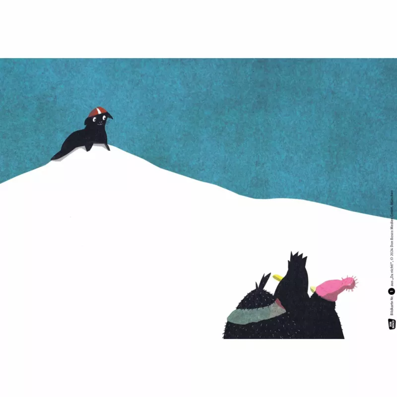 Schneehügel, Pinguin, Schneelandschaft, Bergkuppe, Skifigur