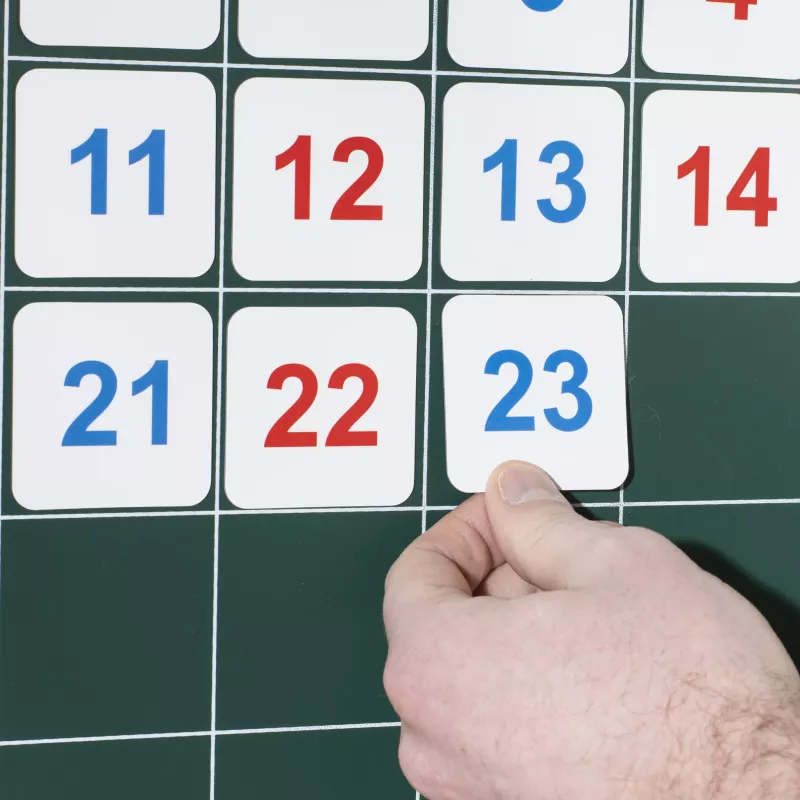 numbers, card, grid, tiles, hand