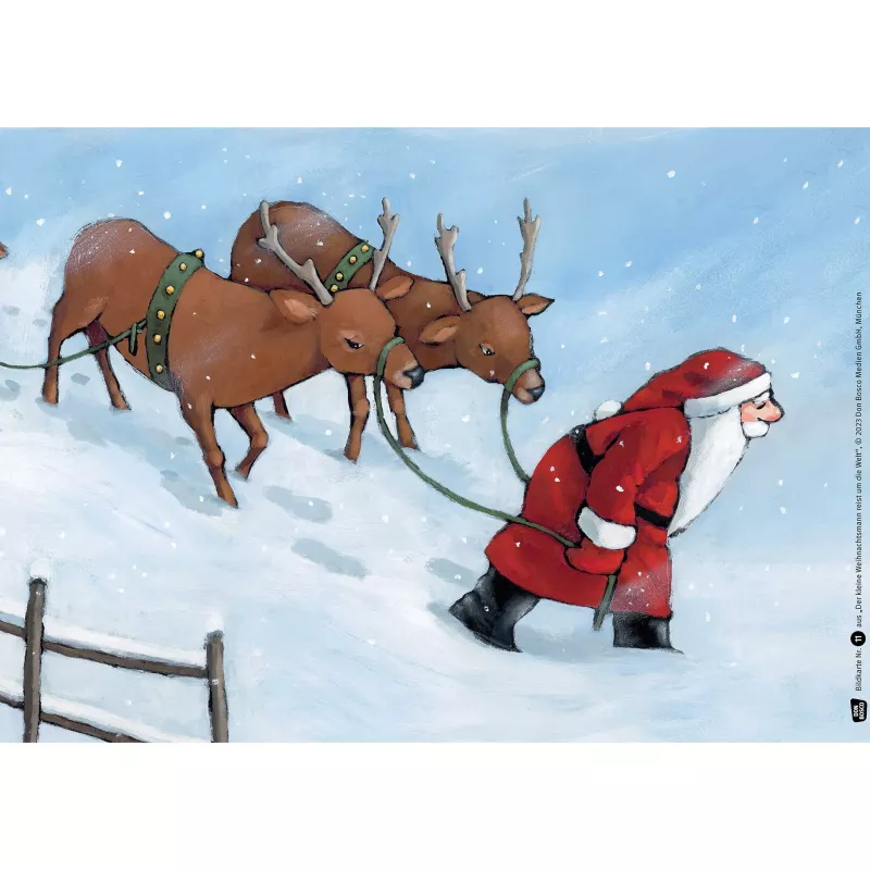 Weihnachtsfigur, Santa, Kutschenszene, Hirte, Schlittenziehen