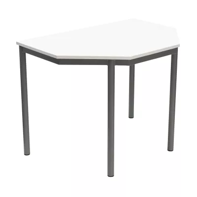 Tisch, Eckiges Tischdesign, Metallbeine, Weiße Tischplatte, Küche/Arbeitszimmertisch