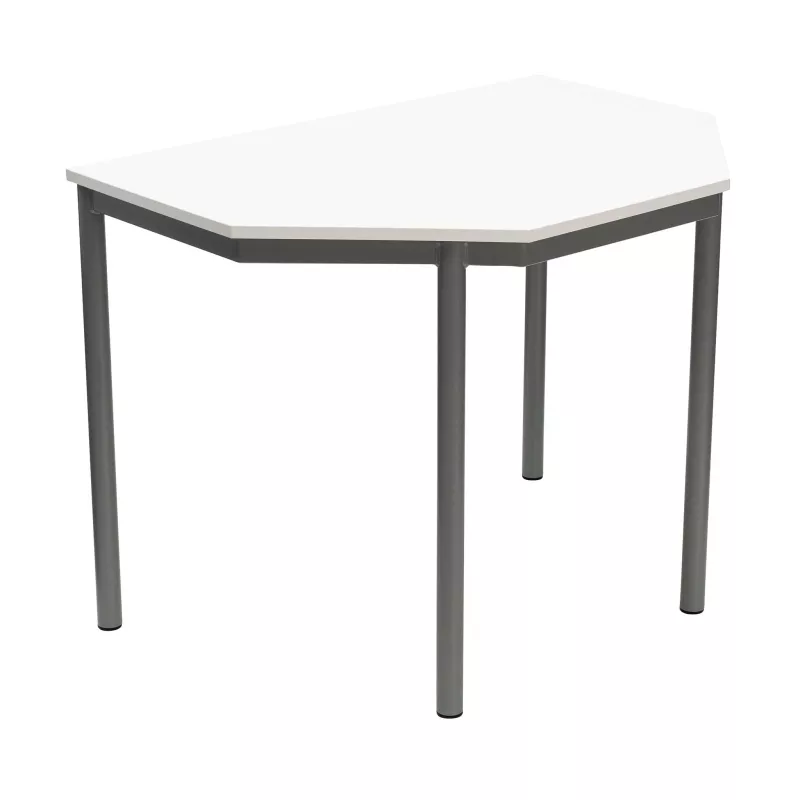 Tisch, Eckiges Tischdesign, Metallbeine, Weiße Tischplatte, Küche/Arbeitszimmertisch