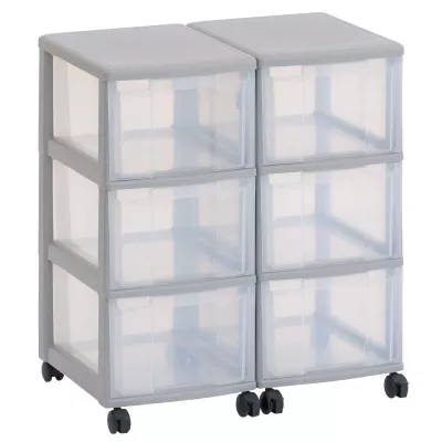 Aufbewahrung, Schubladeneinheit, Kunststoffschubladen, Rollbarer Stauraum, Stackable