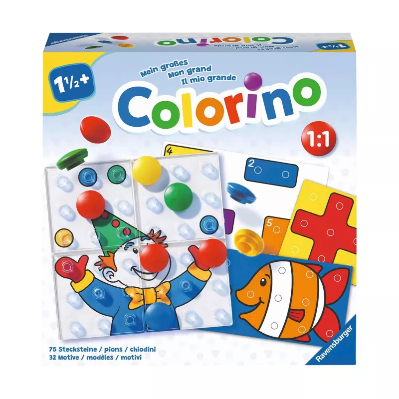 Holzpuzzle, Colorino, Lego-ähnliches Puzzle, Kinderspiel, Steine-Puzzle