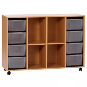 Klassenzimmerregal, 92,3 x 130,7 x 40,8 cm, mit 8 Boxen und 4 Fächern