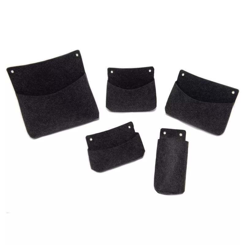 Halterung, Organizer, Wandtasche, Materialfilz, Schwarz