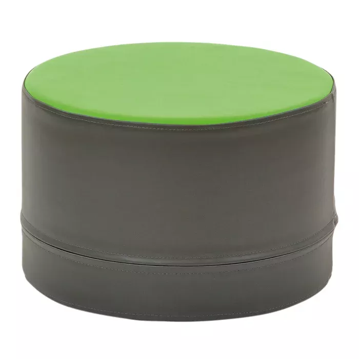 Hocker, Sitzhocker, Runder Hocker, Kunstleder, grüner Deckel