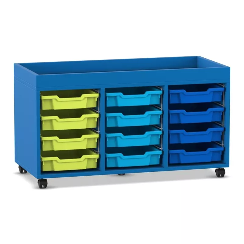 lagerwagen, rollcontainer, rollenbasis, schubkastenboxen, blau