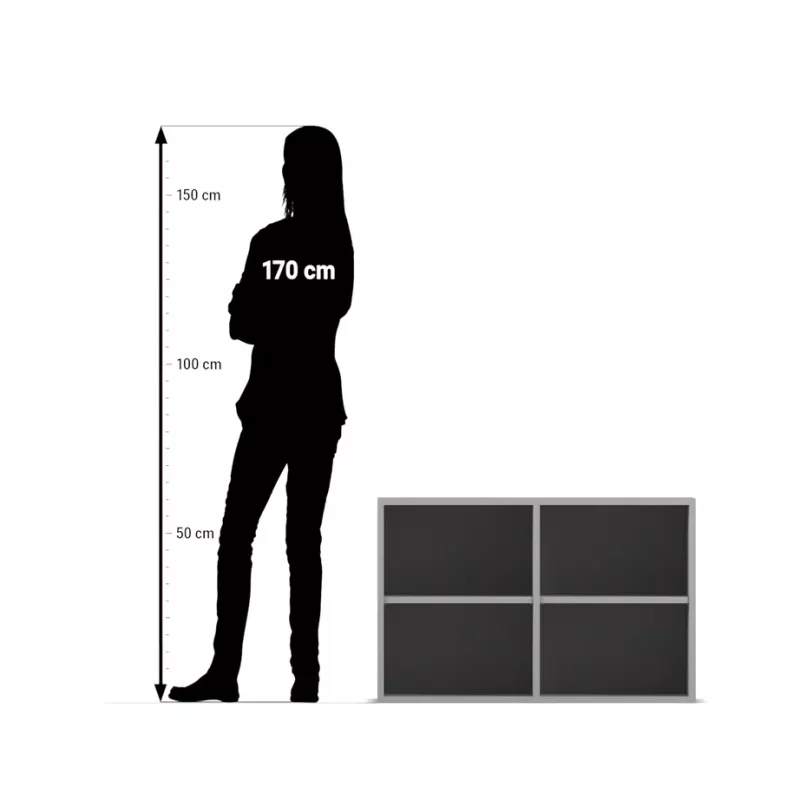 silhouette, person, standing, measurement, panel