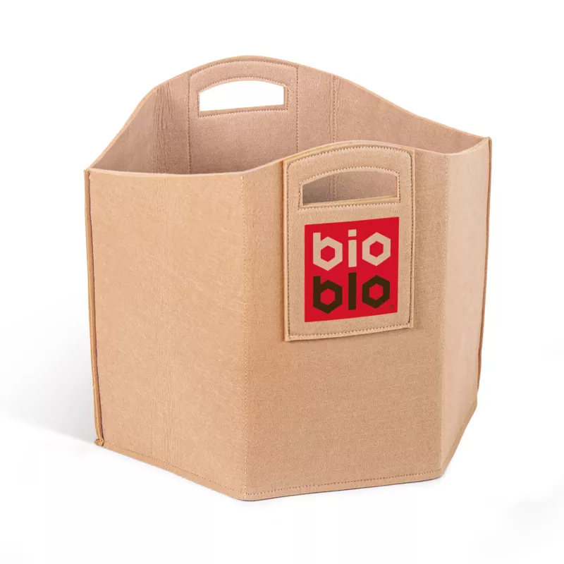 Taschenorganizer, Aufbewahrungsbox, Faser/Filzbeutel, Bio-Logo, Beige