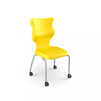 Stuhl, Gelb, Rollstuhlrollen, Freischwinger, Kantiger Rücken