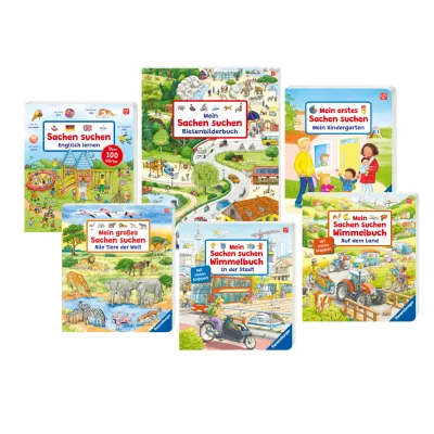 Lernbuch, Sachen suchen, Kinderbuch, Tierwelt, Wimmelbuch
