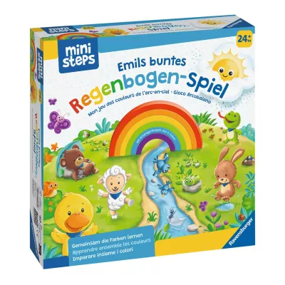 Kinder-Set, Regenbogen-Spiel, Farben lernen, Tier-Charaktere, Spielbox