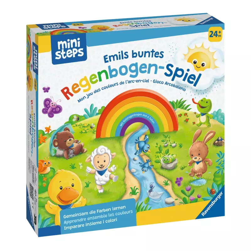 Kinder-Set, Regenbogen-Spiel, Farben lernen, Tier-Charaktere, Spielbox