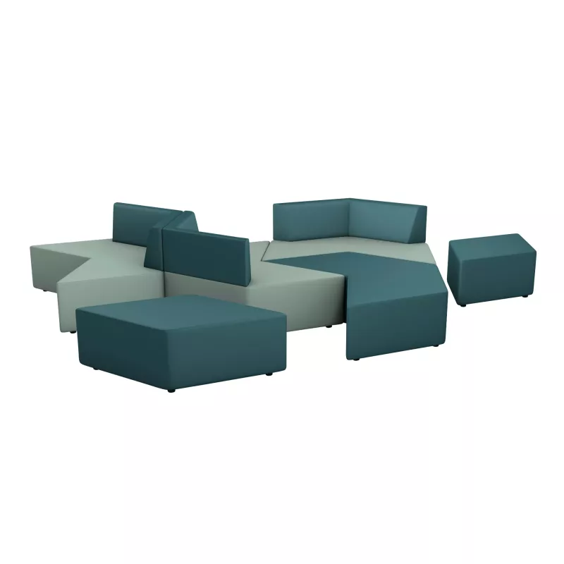 Sofagarnitur, Modulares Sofa, Sofa Set, Ecksofa, Bezug Blaugrün