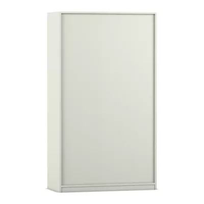 Schrank, Kleiderschrank, Holz/Metall-Sideboard, weiße Oberfläche, Frontpanel geschlossener Schrank