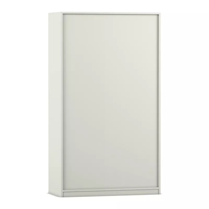 Schrank, Kleiderschrank, Holz/Metall-Sideboard, weiße Oberfläche, Frontpanel geschlossener Schrank