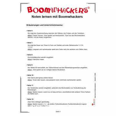 Boomwhackers, Noten lernen, Unterrichtshinweise, Seite 4, Dokument