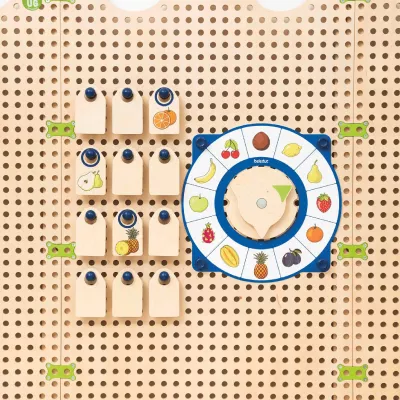 Obst, Bildungs Spielzeug, Pegsbrett, Drehscheibe, Holzstücke