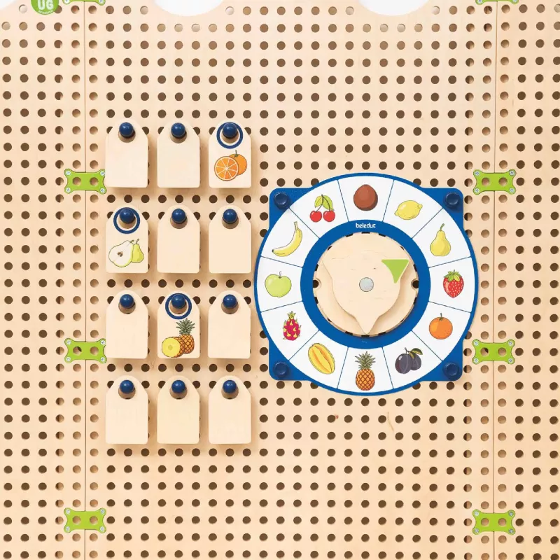 Obst, Bildungs Spielzeug, Pegsbrett, Drehscheibe, Holzstücke