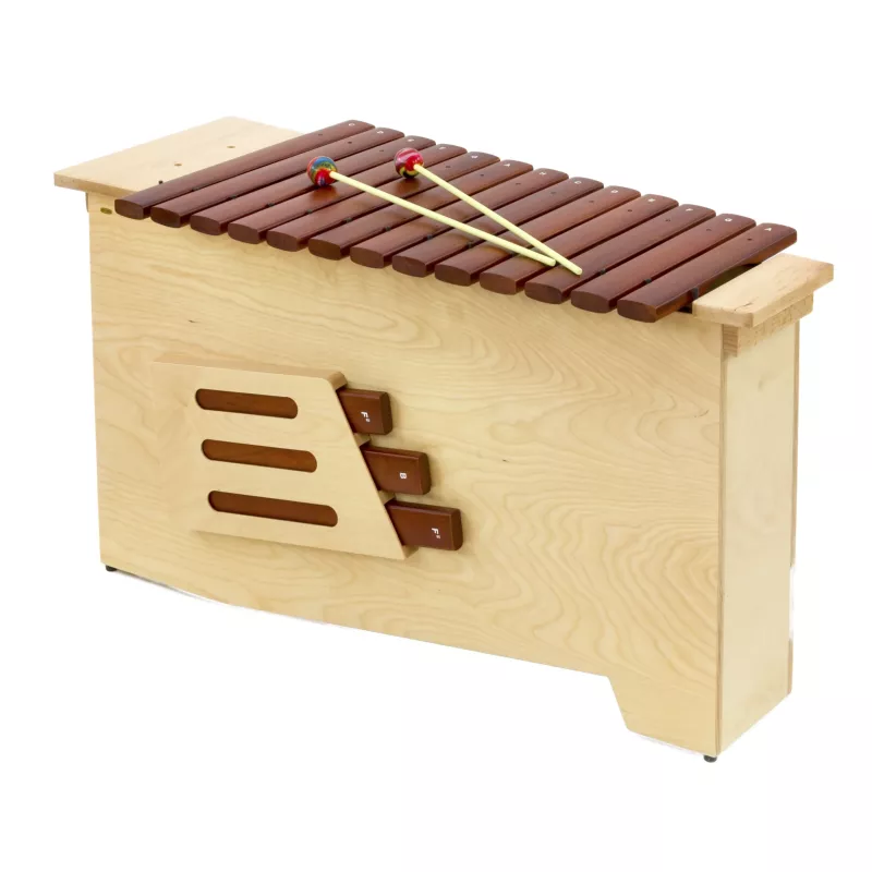 Holzxylophon, Xylophon, Kinderinstrument, Schlittenkonstruktion, Mallets