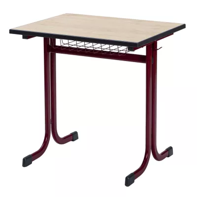 Schuletisch, Schreibtisch, Holztisch, Metallgestell, Aufbewahrungskorb
